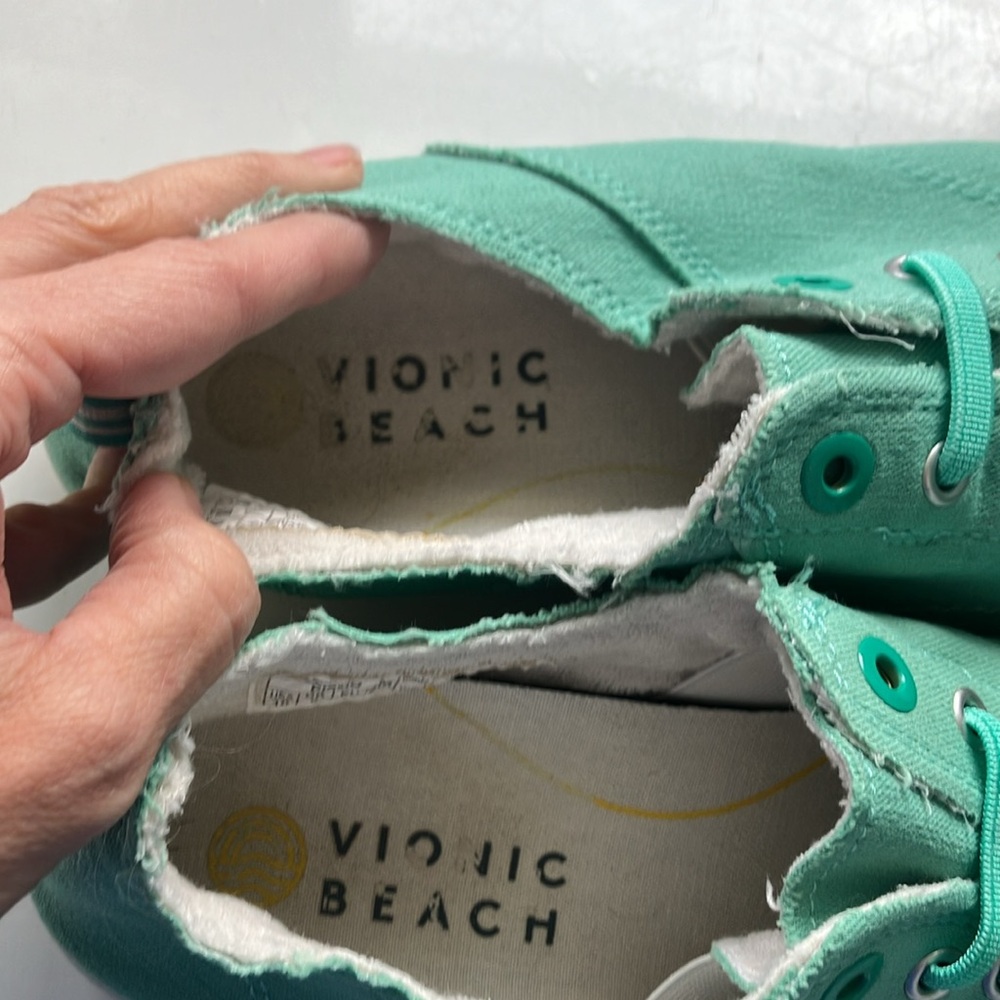 Vionic beach mint Green Canvas pismo Sneakers women’s size 10 - Picture 8 of 9